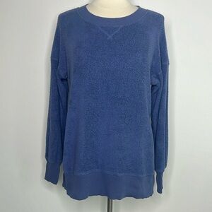Aerie blue fleece oversized cozy top size XS